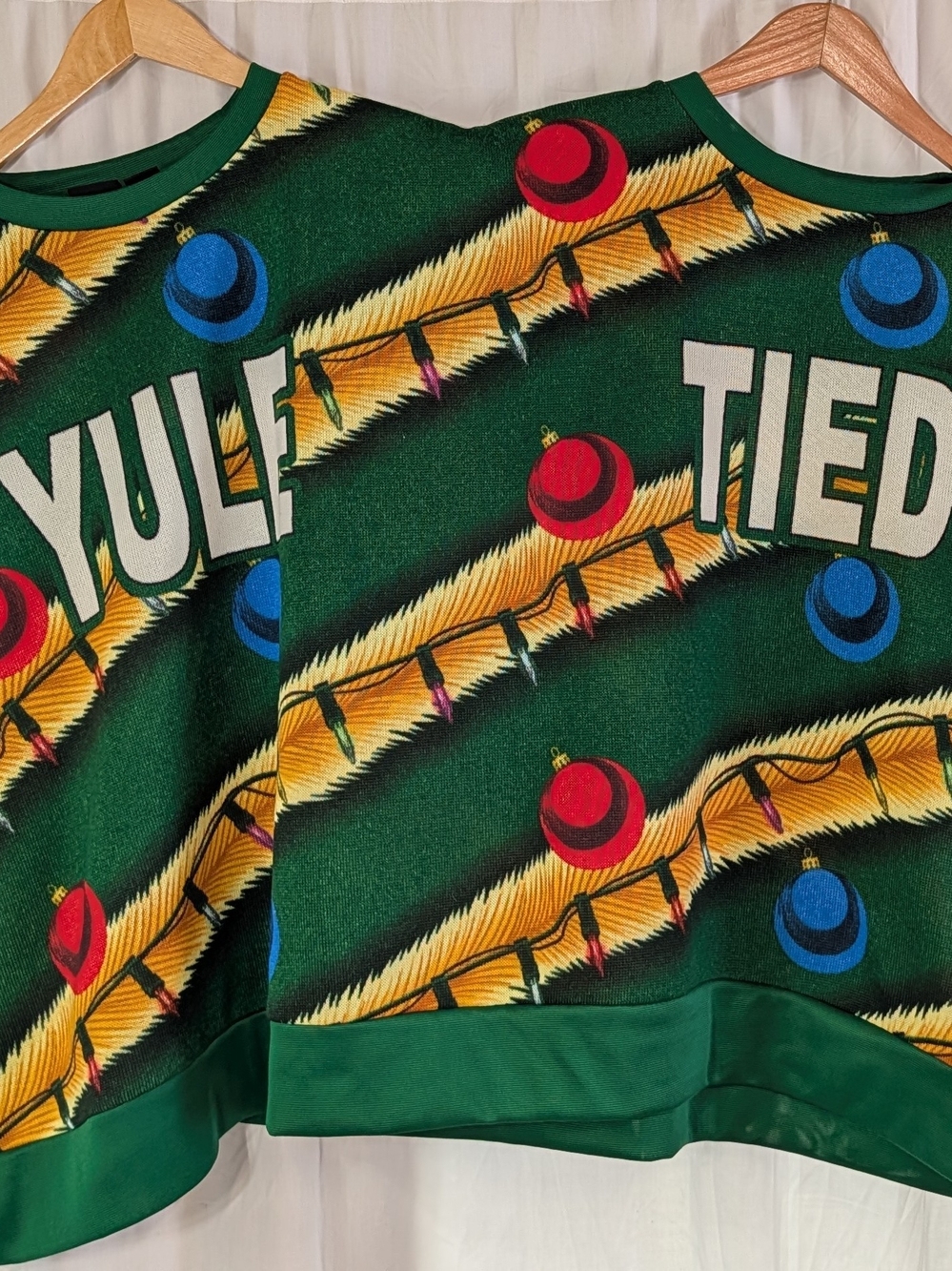 Mad Engine Green 'Yule Tied' Holiday Couples Ugly Christmas Sweater One Size